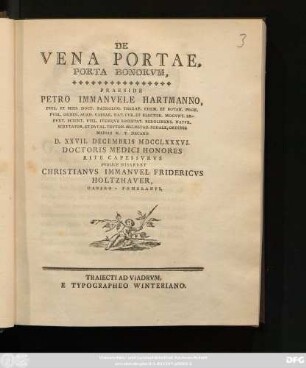 De Vena Portae, Porta Bonorvm