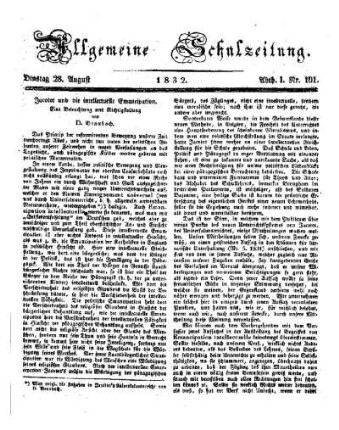 Jacotot und die intellectuelle Emancipation : eine Beleuchtung und Richtigstellung ; (Beschluß folgt.)
