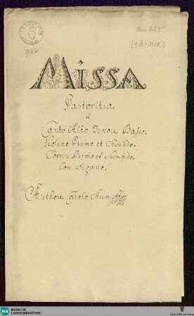 Masses - Mus. Hs. 922 : V (4), orch, org; D