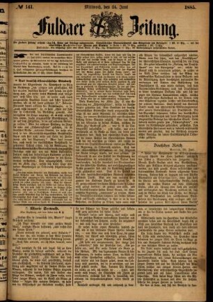 Ausgabe vom Mittwoch, den 24. Juni 1885.