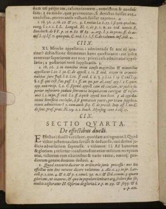 Sectio Quarta. De effectibus duelli.