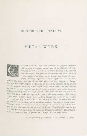 Plate VI. Metal-work