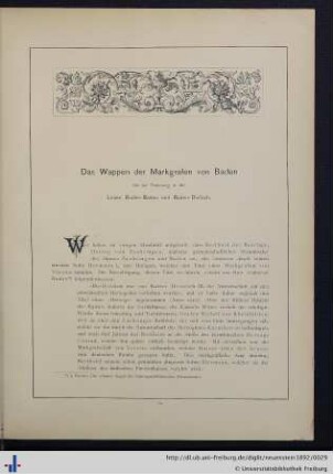 II. Das Wappen der Markgrafen von Baden.
