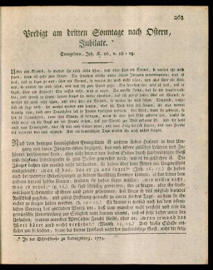Predigt am dritten Sonntage nach Ostern, Jubilate
