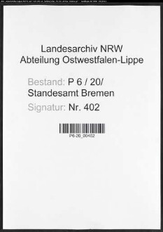 Sterberegister Standesamt Bremen