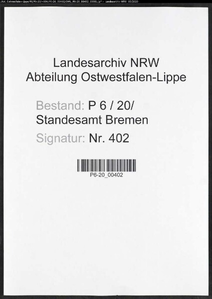 Sterberegister Standesamt Bremen