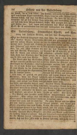 Die Auferstehung, Himmelfahrt Christi, und Sendung des heiligen Geistes, aus den vier Evangelisten