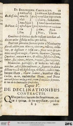 Caput V: De Declinationibus contractis