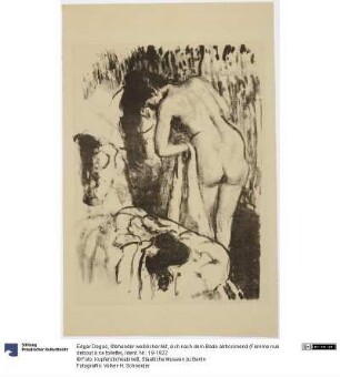 Stehender weiblicher Akt, sich nach dem Bade abtrocknend (Femme nue debout à sa toilette)