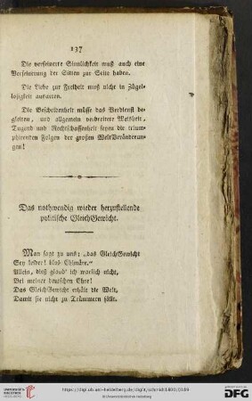Das nothwendig wieder herzustellende politische GleichGewicht