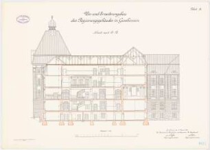 Regierungsgebäude, Gumbinnen Erweiterungsbau: Querschnitt 1:100