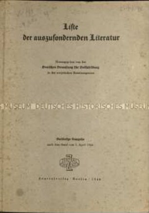 Liste der auszusondernden Literatur. 1946