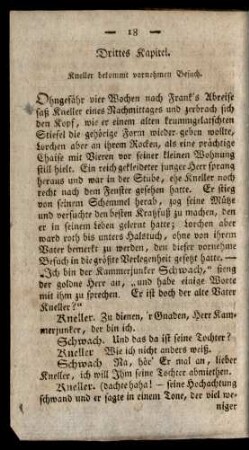 Drittes Kapitel. Kneller bekommt vornehmen Besuch.