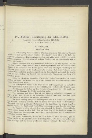 IV. Abfuhr (Beseitigung der Abfallstoffe)