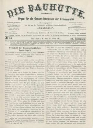 No. 10. Frankfurt a. M., den 11. März 1911. 54. Jahrgang.