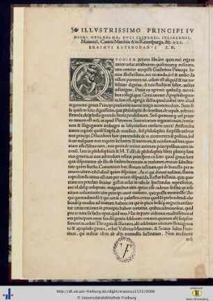 Illustrissimo principi iuniori Guilhelmo duci Clivensi … Erasmus Roterdamus s. d.