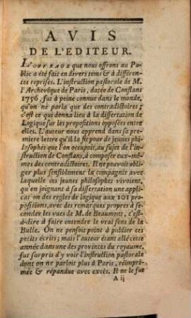 Lettres théologiques ... au sujet de l'Instruction pastorale de M. l'archevêque de Paris, du 19. Sept. 1756