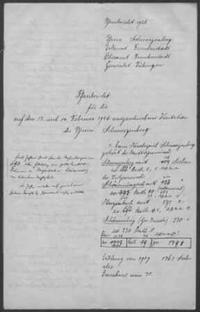 Schwarzenberg (Baiersbronn) mit Schönmünzach, Huzenbach und Schönmünz: Pfarrbericht 1926