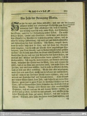Am Feste der Reinigung Maria
