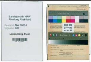 Entnazifizierung Hugo Langenberg , geb. 14.03.1900 (Arbeiter)