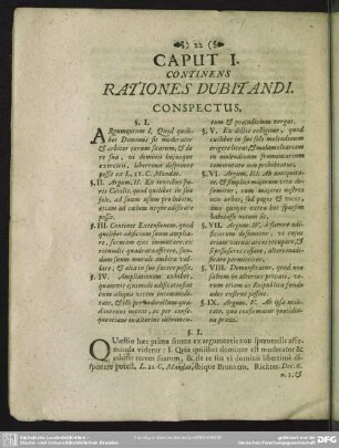 Caput I. Continens Rationes Dubitandi