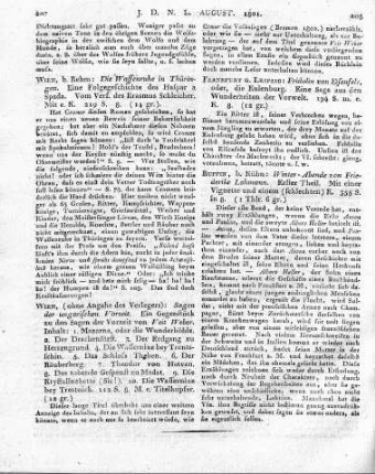 Frankfurt u. Leipzig: Fridolin von Eisenfels, oder, die Eulenburg. Eine Sage aus den Wunderzeiten der Vorwelt. 194 S. m. e. K. 8.