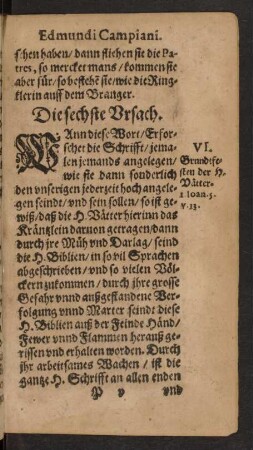 Die sechste Ursach.