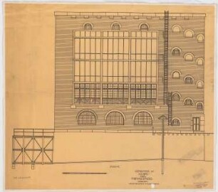 Fabrikgebäude Werdermühle, Breslau: Aufriss Südseite 1:50