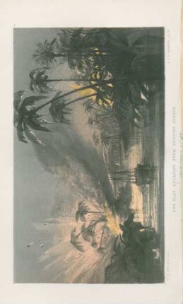 Gun boat escaping from burning jungle