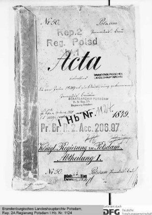 Immediatbauten vorwiegend an Privathäusern in Potsdam vom Jahre 1849 ab