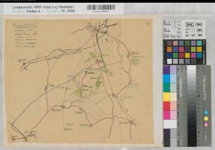 Münster (Münster) Lüdinghausen (Lüdinghausen) Drensteinfurt (Drensteinfurt) Forsten des Münsterschen Studienfonds südlich Münsters 1893 1 : 80 000 30,5 x 37 kol. Zeichnung Studienfonds Münster Nr. 9992