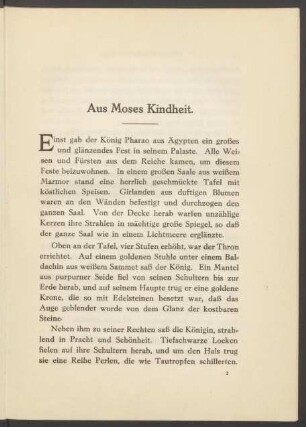Aus Moses Kindheit
