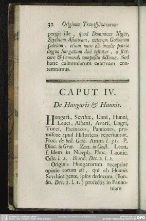 Caput IV. De Hungaris & Hunnis