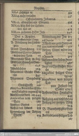 Das 2. Register Der denckwürdigen Dinge
