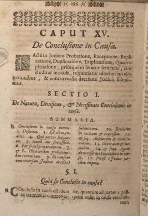 Caput XV. De Conclusione in Causa.