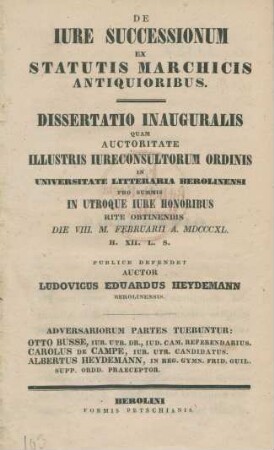 De iure successionum ex statutis Marchicis antiquioribus