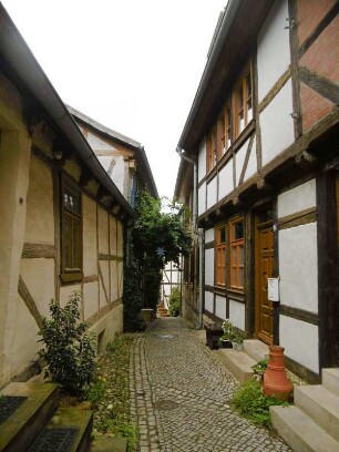 Quedlinburg: Straßenzug am Schloßberg