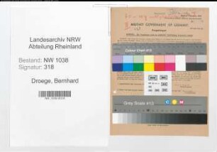 Entnazifizierung Bernhard Droege , geb. 01.08.1899 (Beamter)