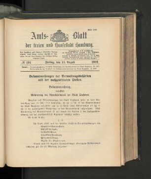 No. 191, 11. August 1916