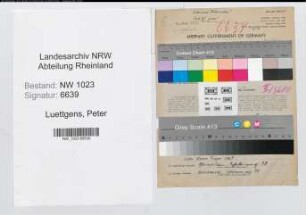 Entnazifizierung Peter Luettgens , geb. 06.02.1900 (Gelderheber)