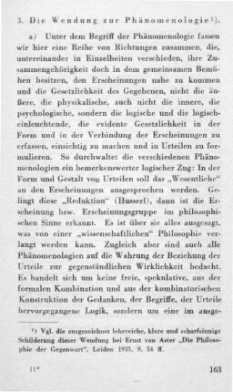3. Die Wendung zur Phänomenologie