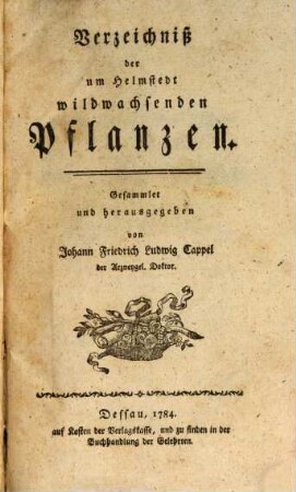 Verzeichniß der um Helmstedt wildwachsenden Pflanzen
