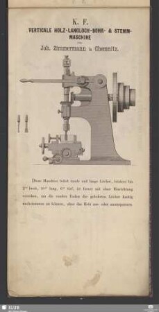 K. F. Verticale Holz-Langloch-Bohr- & Stemm-Maschine