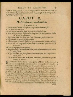 Caput II. De Exceptione laudationis.