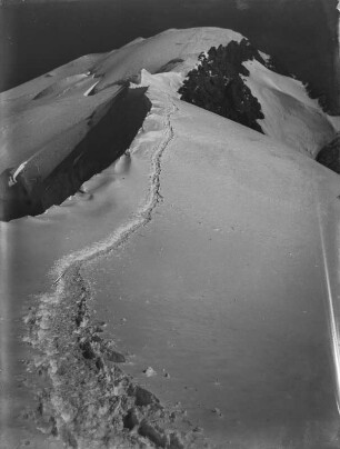 Gripfelgrat des Mont Blanc : Blick entlang des Gipfelgrates des Mont Blanc