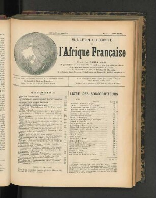 Liste des Souscripteurs.