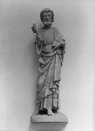Thronender Christus mit Apostel und Heiligen: Petrus