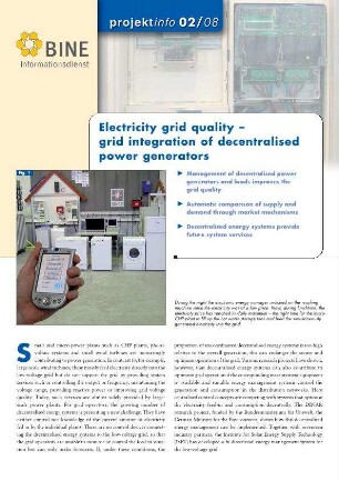 Grid integration of decentralised power generators.
