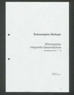 Rahmenplan Biologie