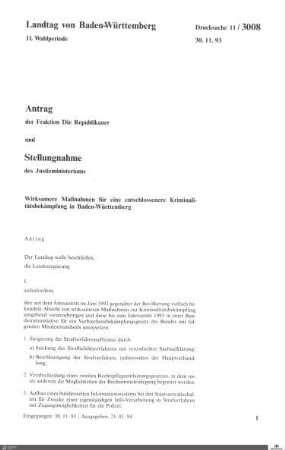 Antrag der Republikaner: Kriminalitätsbekämpfung